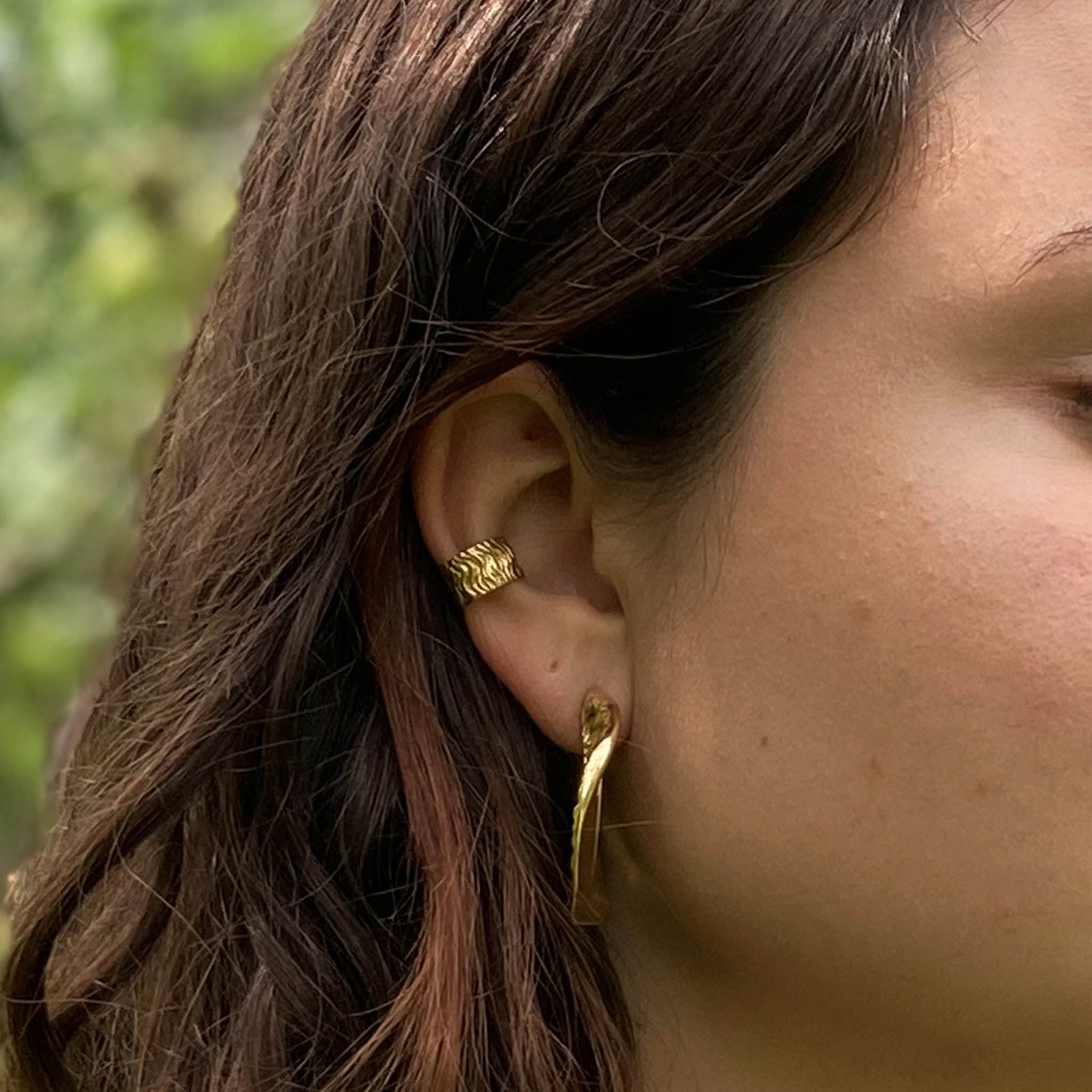 Yellow Gold-Plated Recycled Bronze Ear Cuff